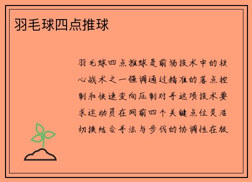 羽毛球四点推球